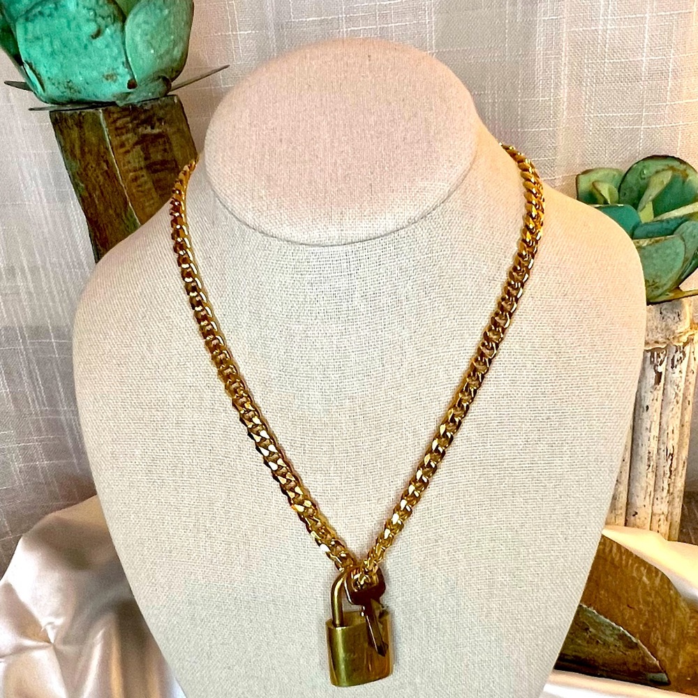 Vintage Louis Vuitton Lock & Key with Chain